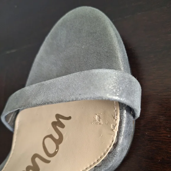 SAM EDELMAN "Ariella" Leather Stiletto Ankle Strap Dress Sandal-Silver- Size 6 - Picture 10 of 12